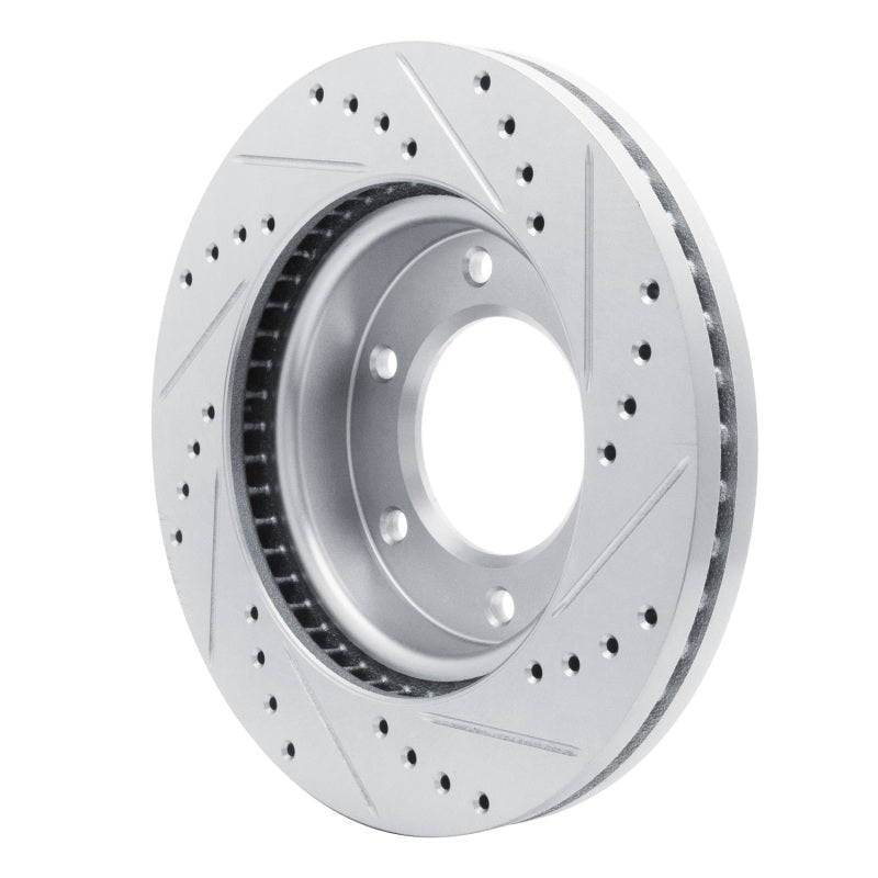 R1 Concepts 19-25 Ford Bronco Front Left Drilled & Slotted Silver Brake Rotor | Ford Ranger / Bronco (19-26) (631-54275L)