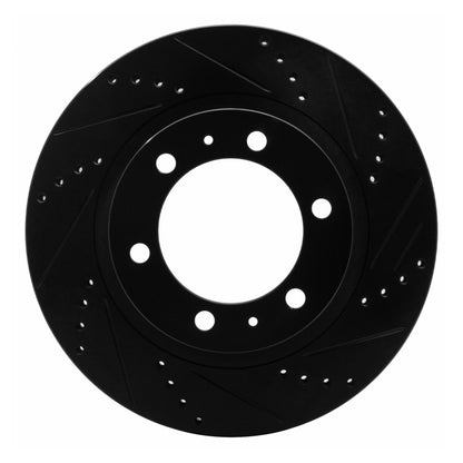 DFC 03-23 Toyota Tacoma Front Right Drilled & Slotted Black Brake Rotor | Toyota Tacoma / 4Runner (03-23)