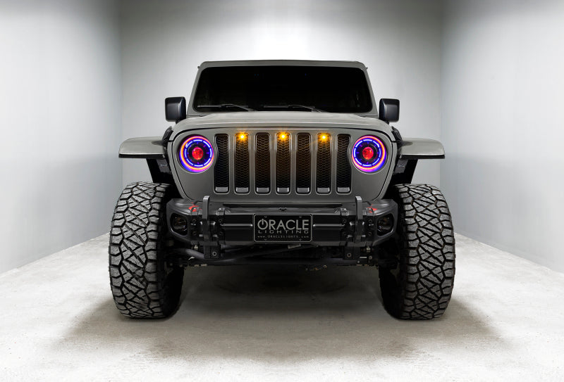 Oracle Lighting Pre-Runner Style LED Grille Kit: Jeep Wrangler 2018-2023 w/ Amber