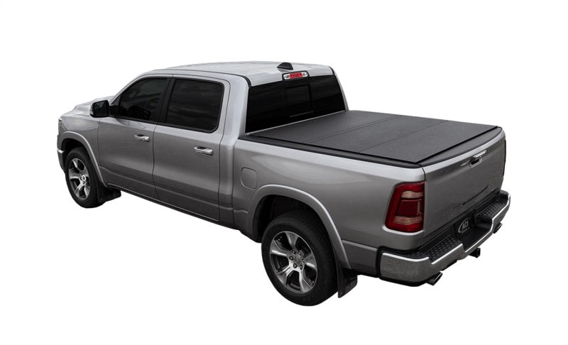 Access LOMAX Tri-Fold Cover Black Urethane Split Rail: Ram 1500 2019-2023 - Black