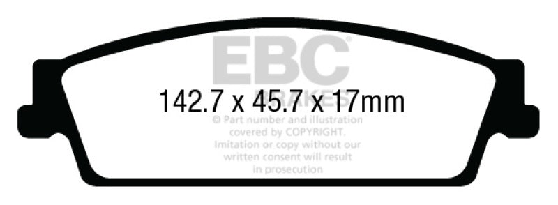 EBC Yellowstuff Rear Brake Pads | 15+ Cadillac Escalade 6.2 2WD
