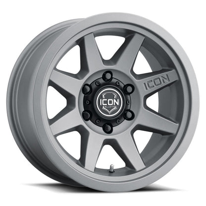 ICON Rebound 17x8.5 6x5.5 0mm Offset 4.75in BS 106.1mm Bore Charcoal Wheel | Ford Bronco (21-26) (1917858347CH)