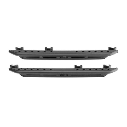 Westin Textured Black Triple Tube Rock Rail Steps: Jeep Wrangler JL Unlimited 2018-2024
