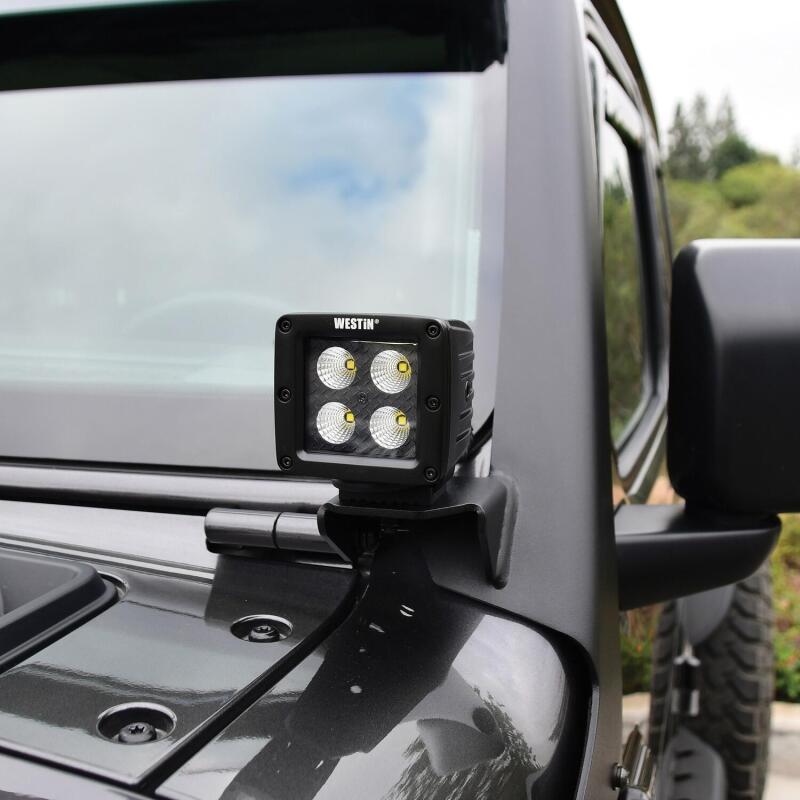 Westin Black Pillar LED Light Mount: Jeep Wrangler (18-24) / Gladiator (20-24)