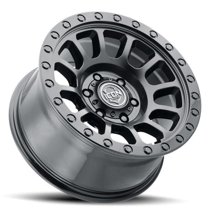ICON Hulse 17x8.5 / 6x5.5 / 25mm Offset / 5.75in BS Double Black Wheels | Ford Ranger / Ford Bronco (19-26 / 21-26) (8017859057DB)