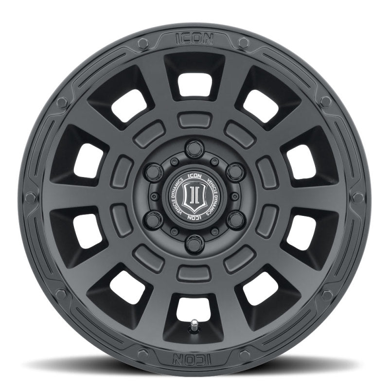 ICON Thrust 17x8.5 6x5.5 0mm Offset 4.75in BS Satin Black Wheel | Ford Bronco (21-26) (2817858347SB)
