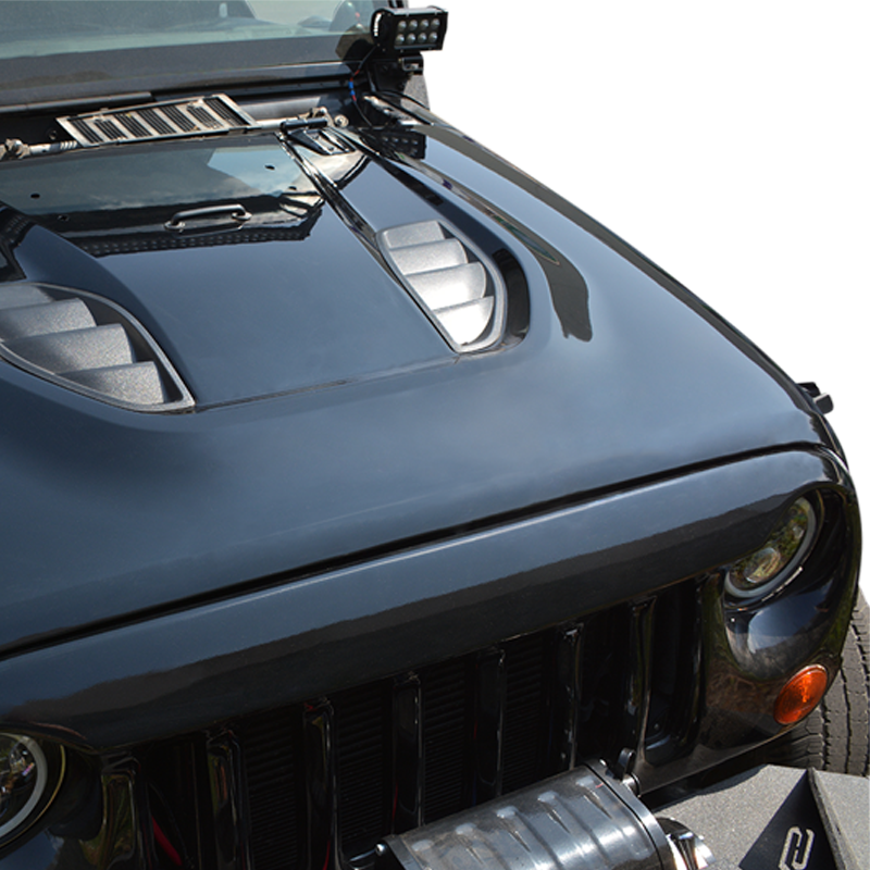 DV8 Offroad Replica Hood: Jeep Wrangler JK (07-18)