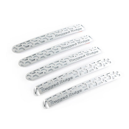 Rugged Ridge Elite Brushed Aluminum Door Handle Inserts Kit: Jeep Wrangler (07-18)