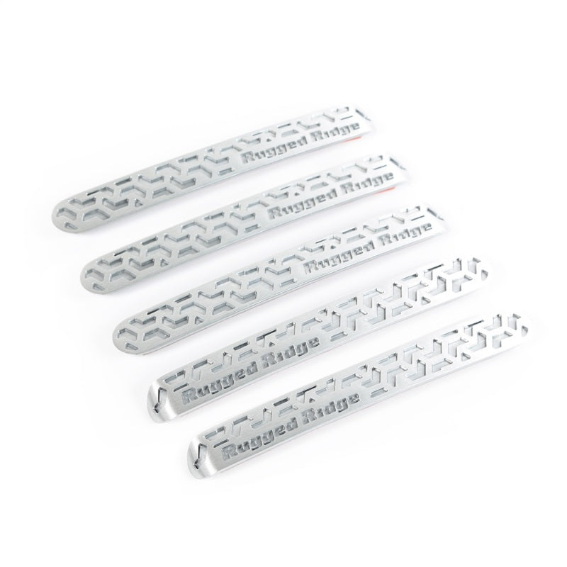 Rugged Ridge Elite Brushed Aluminum Door Handle Inserts Kit: Jeep Wrangler (07-18)