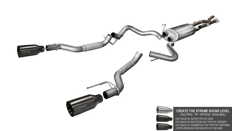 CORSA Sport / 3.0 in Muffler Upgrade Kit | 2017-2020 Ford F-150 EcoBoost Raptor 3.5T (14398)