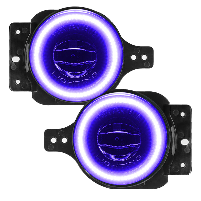 ORACLE Lighting Hi-Perf 20W LED Halo Fog Lights ColorSHIFT (F&R): 18-26 Jeep Wrangler JL / 20-24 Gladiator JT Sport w/ Sport & Sport S