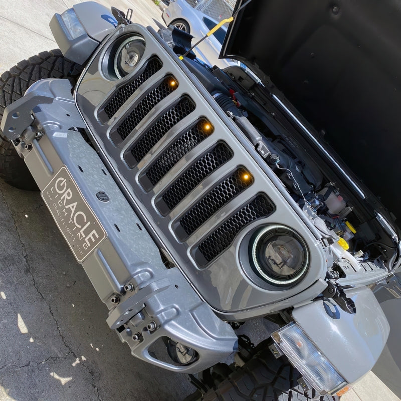 Oracle Lighting Pre-Runner Style LED Grille Kit: Jeep Wrangler 2018-2023 w/ Amber