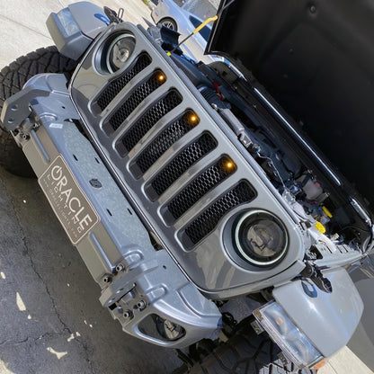 Oracle Lighting Pre-Runner Style LED Grille Kit: Jeep Wrangler 2018-2023 w/ Amber