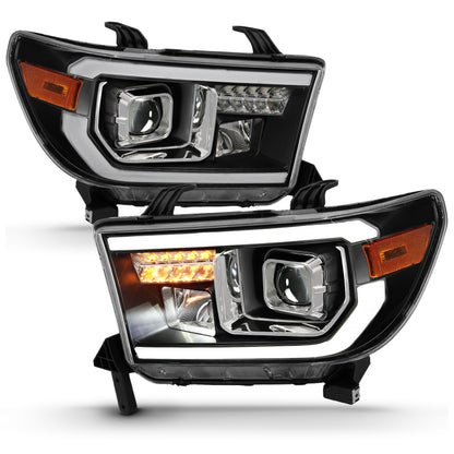 ANZO Projector Headlight Set Light Bar H.L w/Black Amber Lens | Tundra (07-14) (111447)