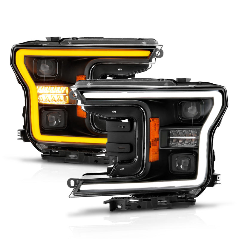 ANZO LED Projector Headlight w/ Light Bar Switchback Sequential Black | Ford F-150 (18-20) (111570)