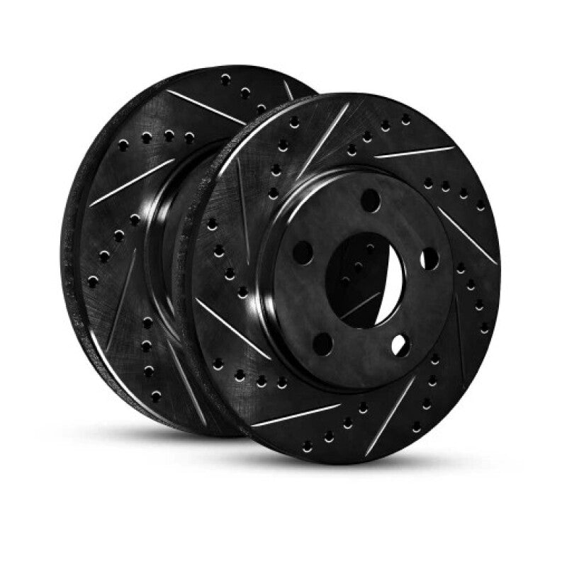 R1 Rear Left Drilled & Slotted Black Brake Rotor | Ford Ranger (19-26) (ECB-54312L)