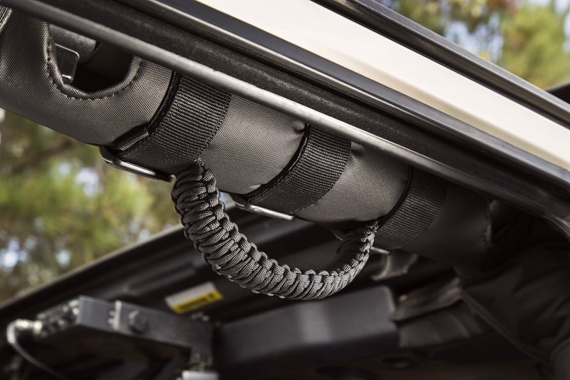 Rugged Ridge Paracord Grab Handles Pair - Black/Black