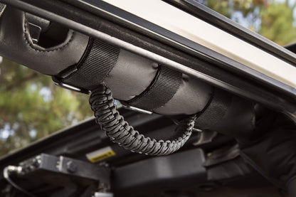 Rugged Ridge Paracord Grab Handles Pair - Black/Black