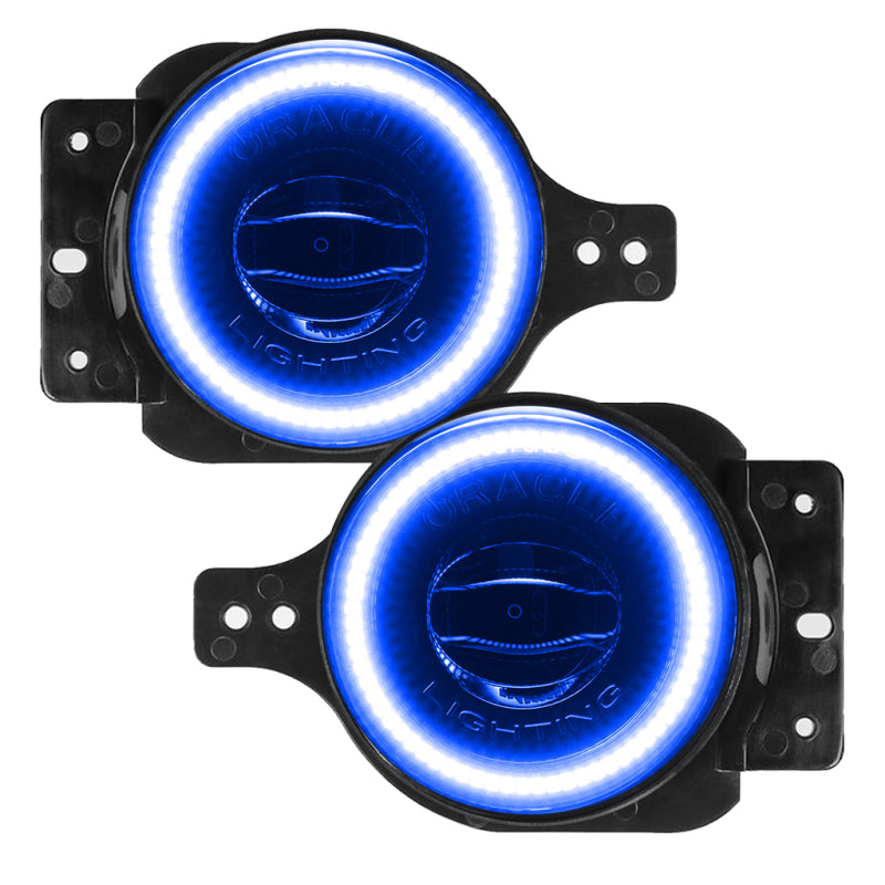 ORACLE Lighting Hi-Perf 20W LED Halo Fog Lights ColorSHIFT (F&R): 18-26 Jeep Wrangler JL / 20-24 Gladiator JT Sport w/ Sport & Sport S