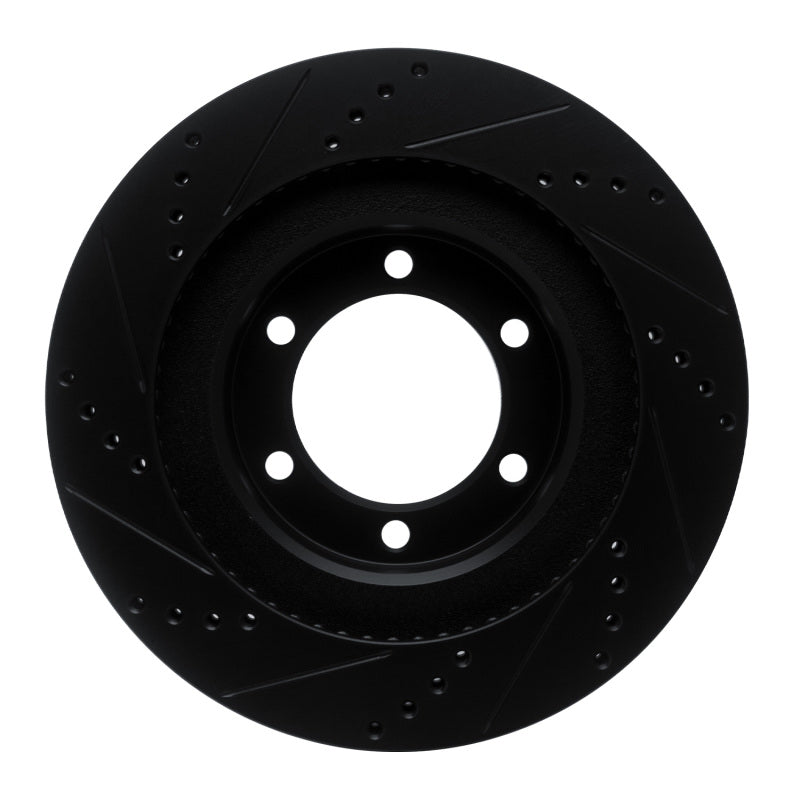 R1 Concepts Front Right Drilled & Slotted Black Brake Rotor | Lexus GX470 (06-09) (ECB-76126R)