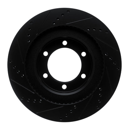 R1 Concepts Front Right Drilled & Slotted Black Brake Rotor | Lexus GX470 (06-09) (ECB-76126R)
