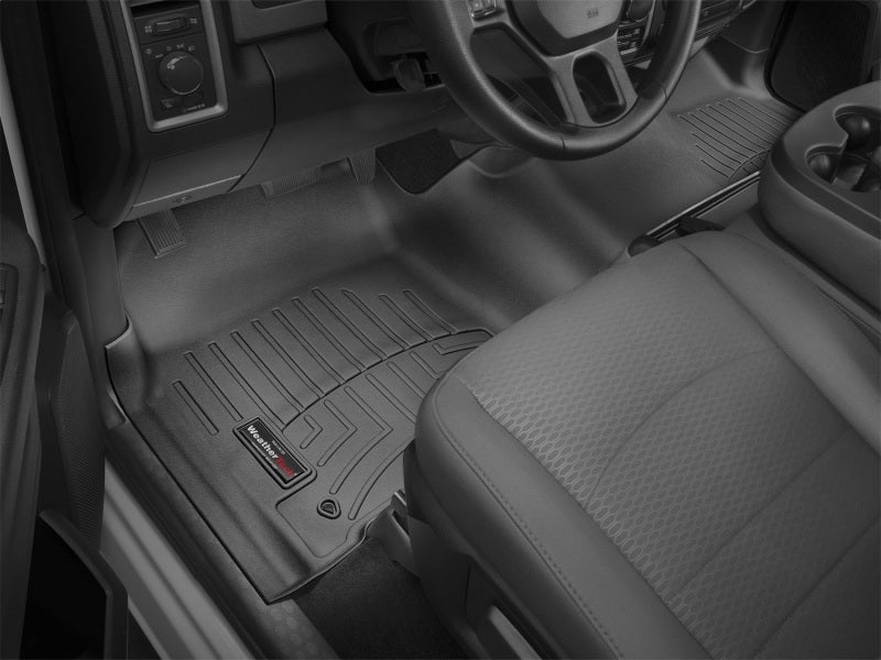 WeatherTech FloorLiner Floor Mats (FRONT) w/ Over Hump: Ram Crew / MegaCab (12-18) - Black