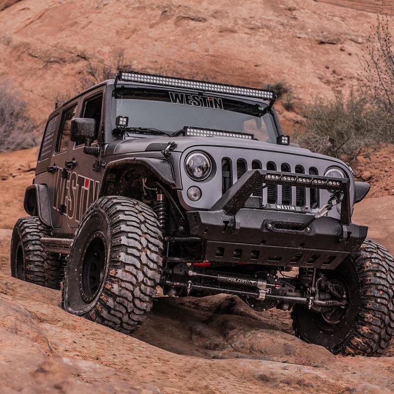 Westin Textured Black Tube Fenders (FRONT): Jeep Wrangler (07-17) / Wrangler JK (18)