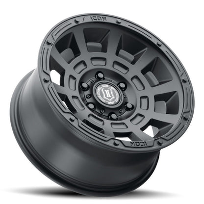 ICON Thrust 17x8.5 6x5.5 0mm Offset 4.75in BS Satin Black Wheel | Ford Bronco (21-26) (2817858347SB)