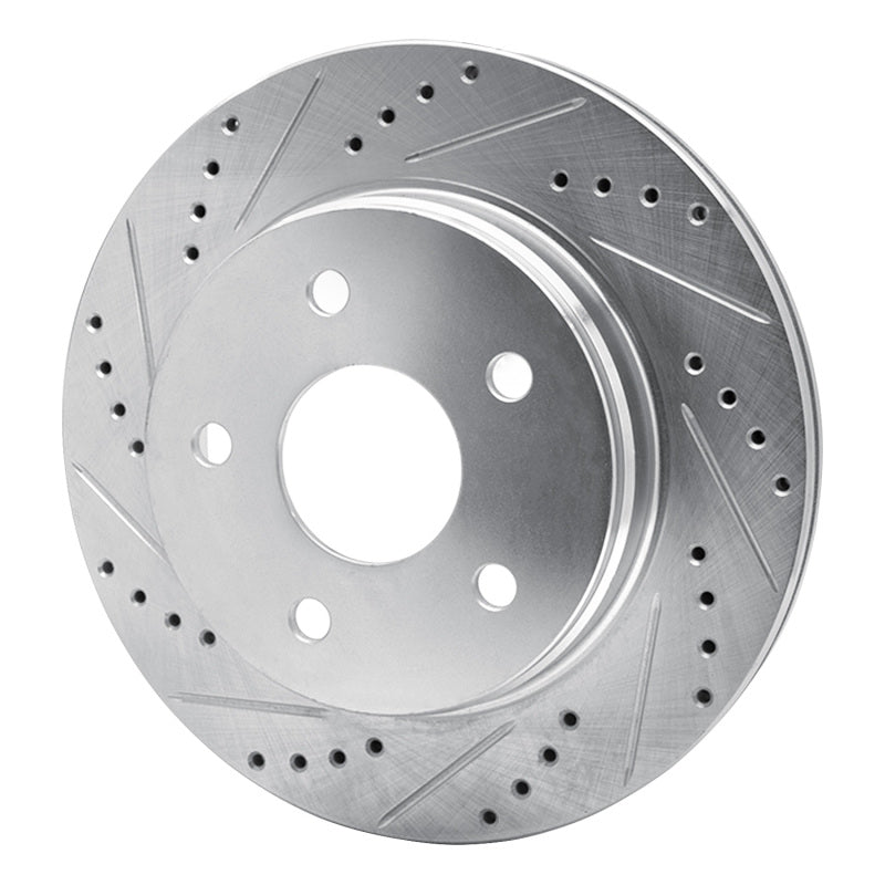 R1 02-24 Dodge Ram Front Left Drilled & Slotted Silver Brake Rotor | Ram 1500 (09-24) (631-40094L)