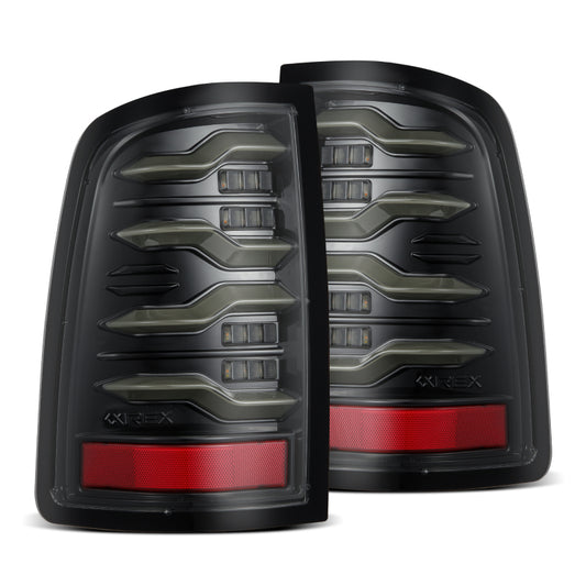 AlphaRex LUXX LED Tail Lights (Alpha-Black): Dodge Ram 2009 - 2018 (1500, 2500 & 3500)