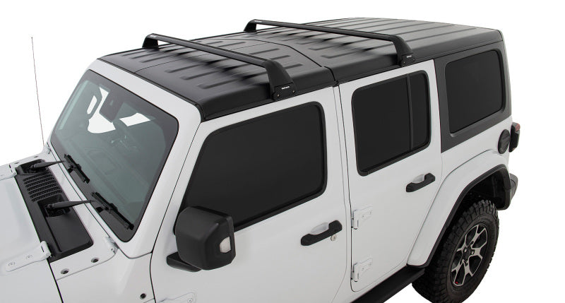 Rhino-Rack Vortex SG 2 Bar Hard Top Roof Rack - Black: Fits Jeep Wrangler / Gladiator (07-26)