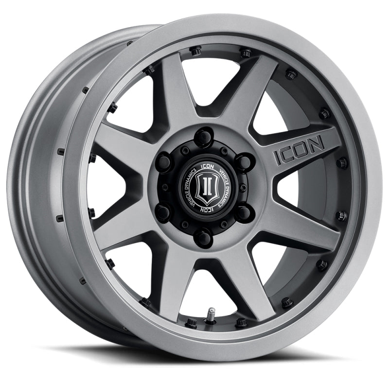 ICON Rebound Pro 17x8.5 5x5 -6mm Offset Titanium Wheel | Jeep Gladiator JT / Wrangler JL / Wrangler JK (20-25 / 18-25 / 07-18) (21817857345TT)