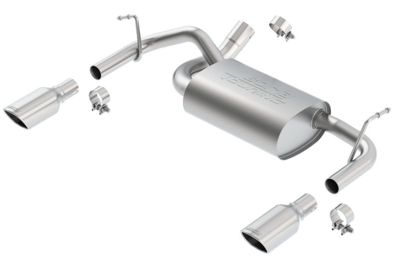 Borla Touring Axle-Back Exhaust System (Polished Tips): Jeep Wrangler JK 3.6L V6 2012 - 2018