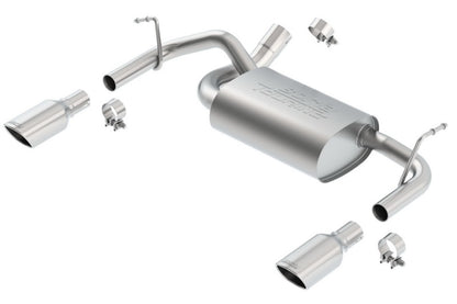 Borla Touring Axle-Back Exhaust System (Polished Tips): Jeep Wrangler JK 3.6L V6 2012 - 2018