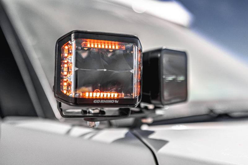 Go Rhino XE Hood Hinge Cube Light Mount | Ford Ranger / Bronco (19-26) (732400T)
