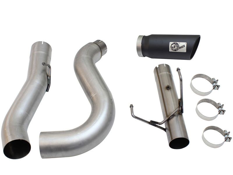 aFe Atlas 5" Aluminized Steel DPF-Back Exhaust Black Tip (REAR): RAM 2500 / 3500 2013-2018 6.7L Crew Cab