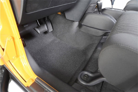 BedRug Front 3pc BedTred Floor Kit: Jeep Wrangler 2007-2010 w/ Heat Shields