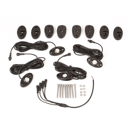 Rugged Ridge White 4-Piece LED Rock Light Kit: Fits Most Jeep Wrangler Models (2007-2018)