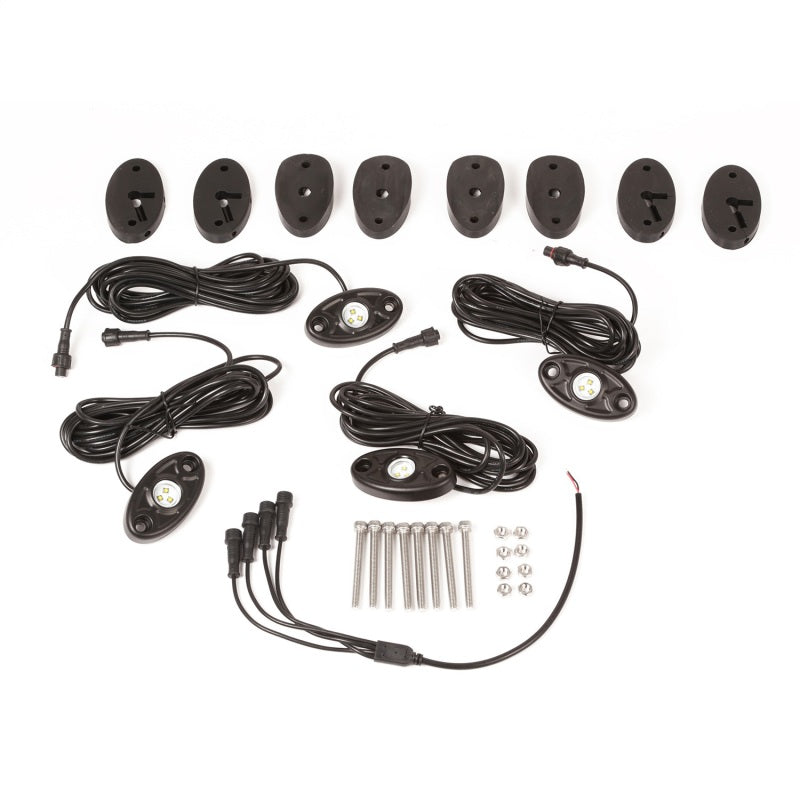 Rugged Ridge White 4-Piece LED Rock Light Kit: Fits Most Jeep Wrangler Models (2007-2018)