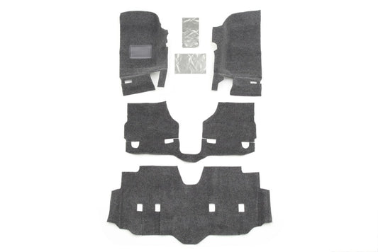 BedRug Front 4pc Floor Kit: Jeep Wrangler (2007-2018) w/ Heat Shields