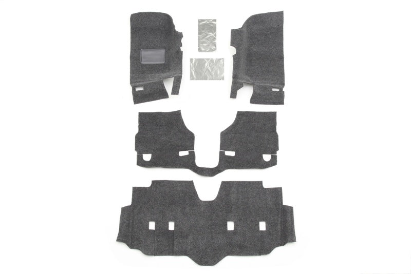 BedRug Front 4pc Floor Kit: Jeep Wrangler (2007-2018) w/ Heat Shields