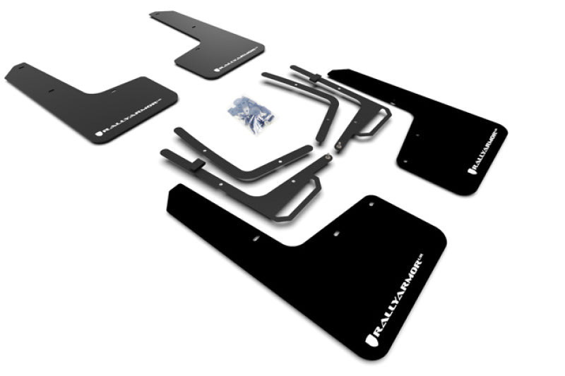 Rally Armor UR Mud Flap | Ford F-150 Raptor (17-20) (MF53-UR-BLK/WH)