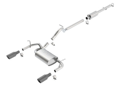 Borla Touring Cat-Back Exhaust System (Black Tips): Jeep Wrangler JK 3.6L V6 2012 - 2018