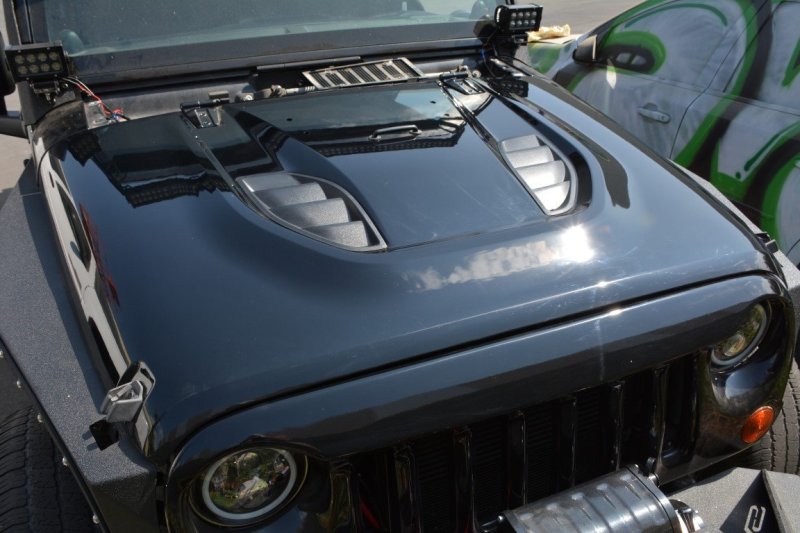 DV8 Offroad Replica Hood: Jeep Wrangler JK (07-18)