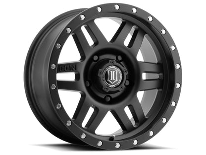 ICON Six Speed 17x8.5 6x5.5 0mm Offset Wheel | Ford Bronco (21-26) Satin Black 1417858347SB