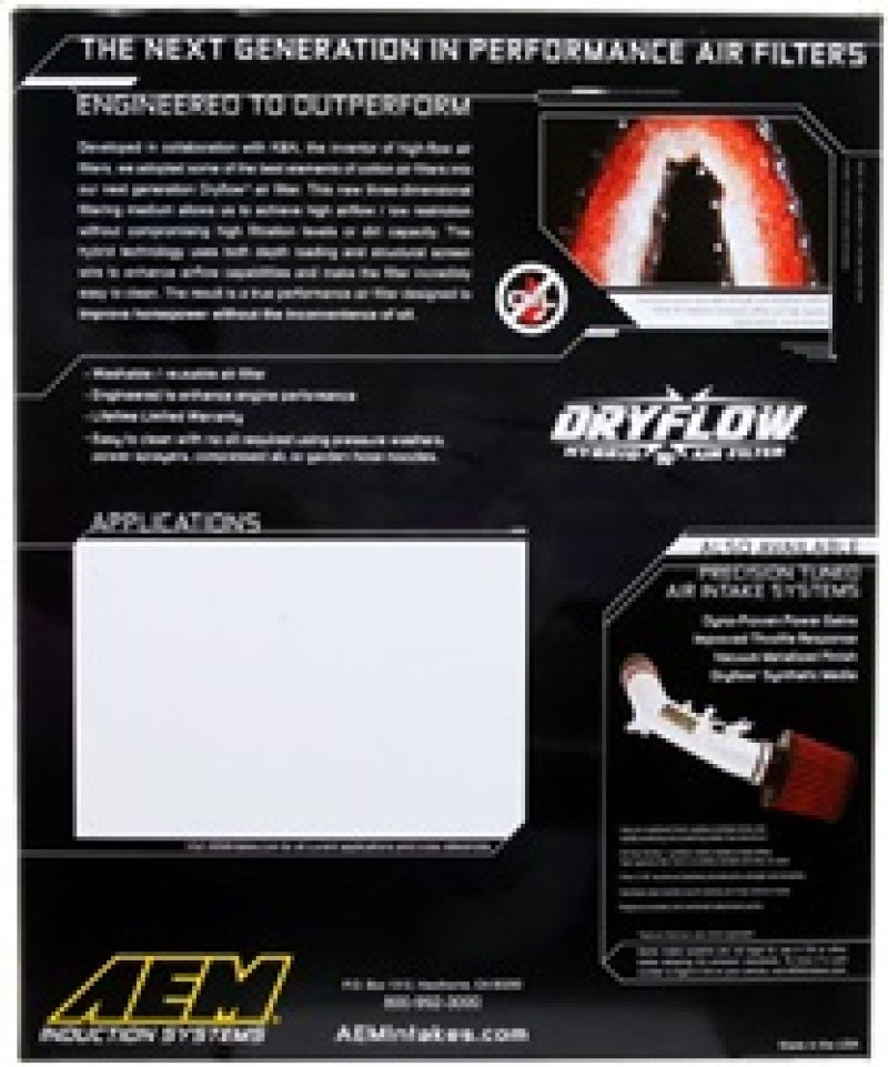 AEM Dryflow Drop-In Air Filter: Dodge Ram, 1500, 2500 & 3500 2011 - 2018