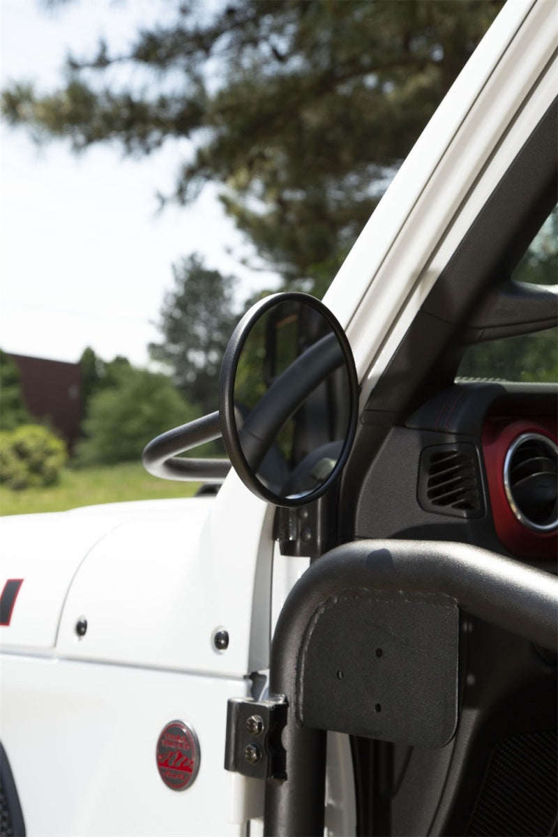 Rugged Ridge Round Trail Mirror Kit (LEFT/RIGHT): Jeep Wrangler JL / Gladiator JT 2018-26 / 20-24 - Black