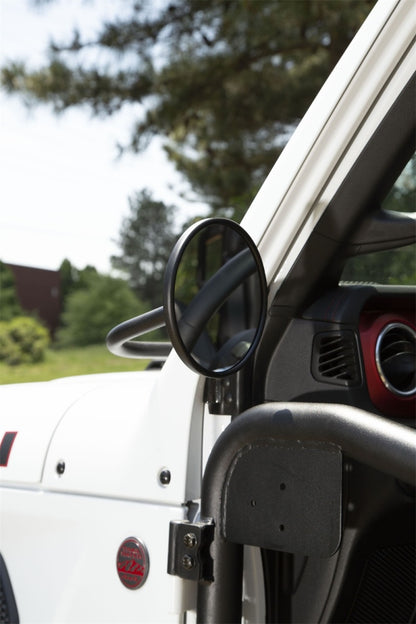Rugged Ridge Round Trail Mirror Kit (LEFT/RIGHT): Jeep Wrangler JL / Gladiator JT 2018-26 / 20-24 - Black