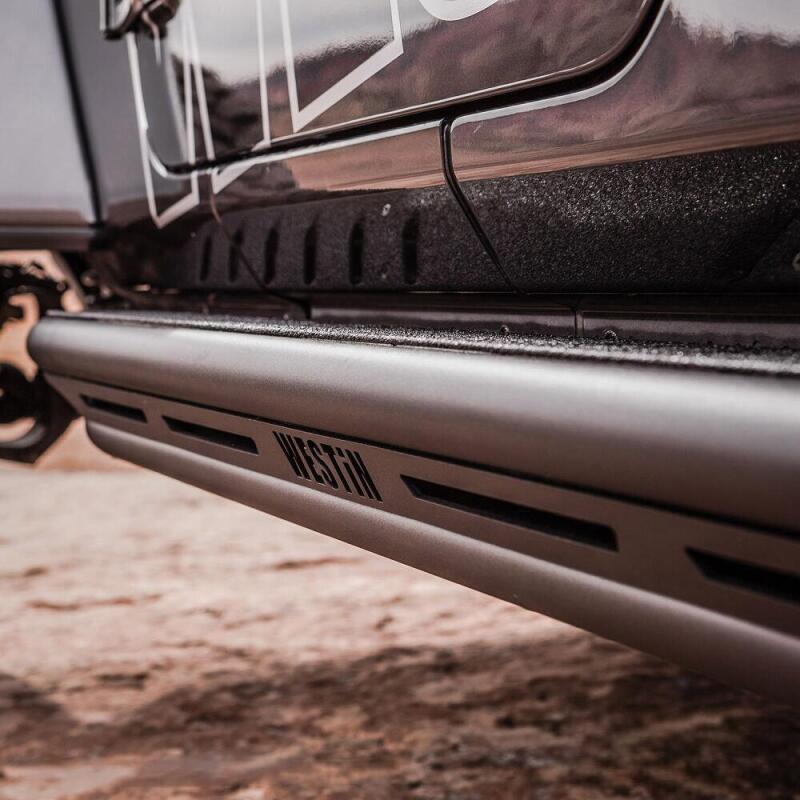 Westin Textured Black Triple Tube Rock Rail Steps: Jeep Wrangler JL Unlimited 2018-2024