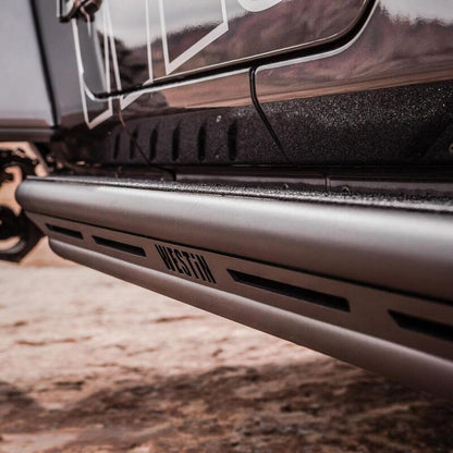 Westin Textured Black Triple Tube Rock Rail Steps: Jeep Wrangler JL Unlimited 2018-2024